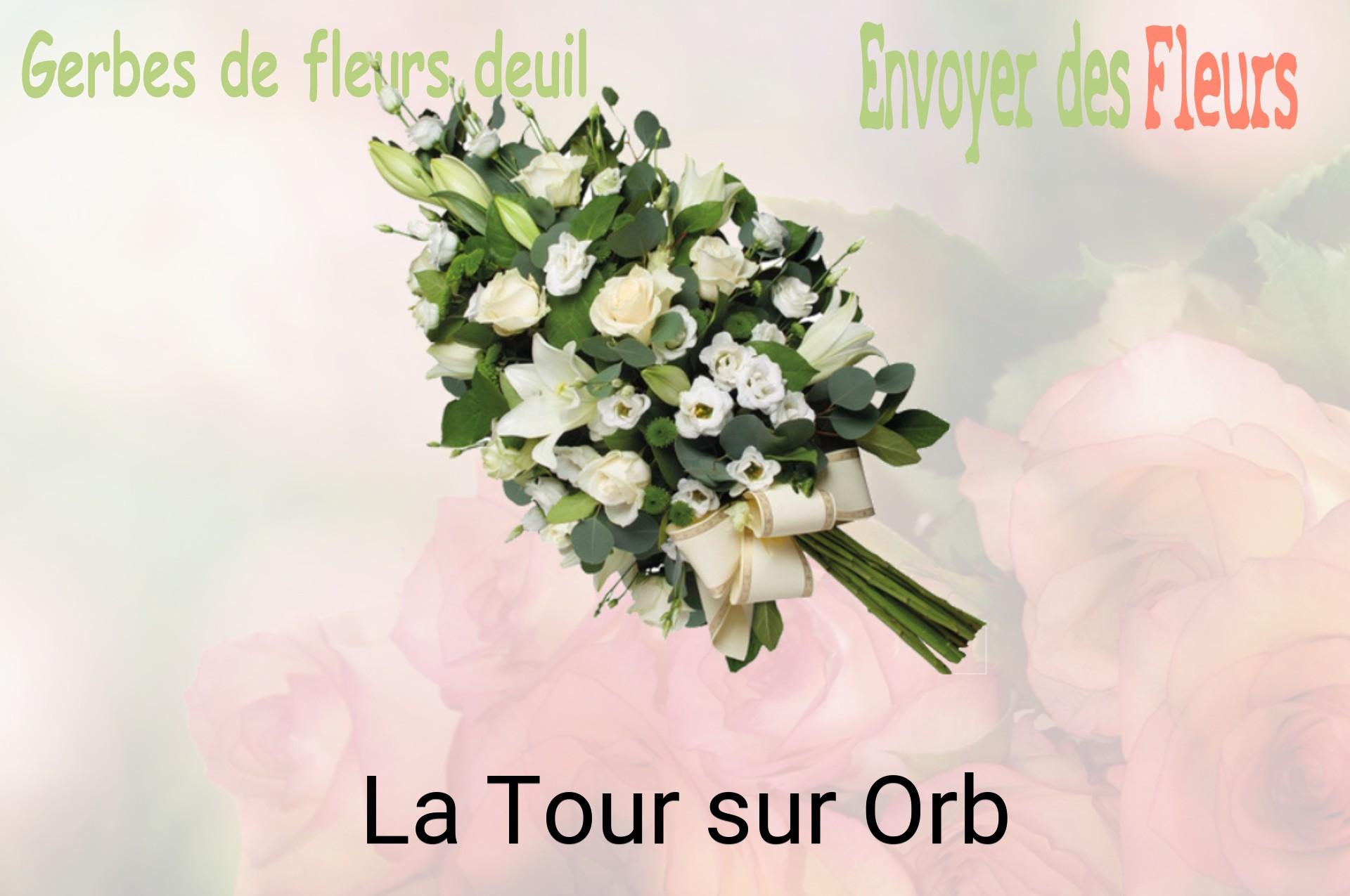 Gerbe de fleurs de deuil livrée à La Tour-sur-Orb